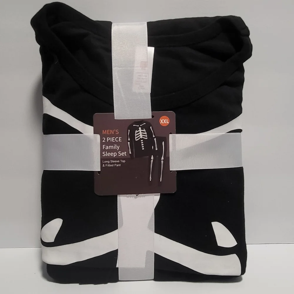 SLEEP IN! MEN’S 2-PIECE FAMILY SLEEP SIZE:XXL / BLACK AND WHITE - Picture 6 of 6